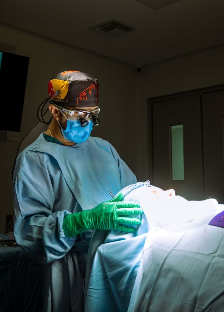 surgeon performing procedure in operating room